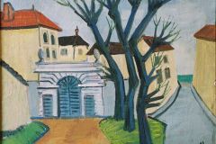 le-portail-bleu-a-Fontaines-sur-Saone-1944-55x46cm